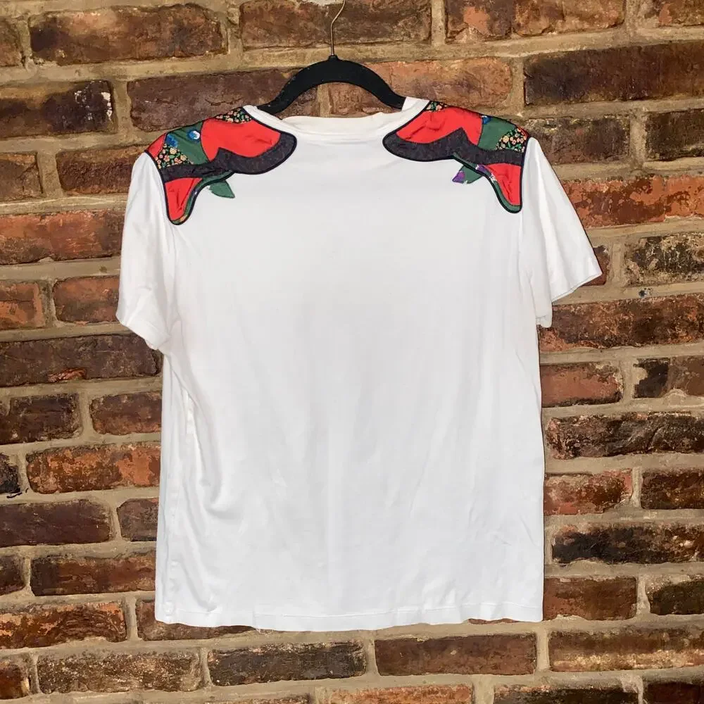 Coach White Western Yoke Short Sleeve Patch T-Shirt Women's Size Small